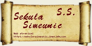 Sekula Simeunić vizit kartica